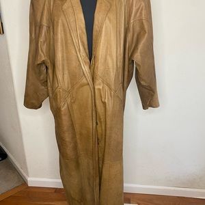 Winlit Vintage Long Leather Jacket